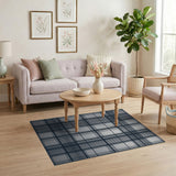 Grey Modern Grey Plaid Grid Area Rug