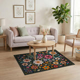 Multi-color and Patterns Vibrant Multi-Color Floral Area Rug