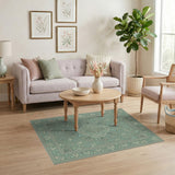 Blue and Teal Floral Vintage Medallion Area Rug