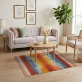 Vibrant Geometric Multi-Color Stripe Area Rug