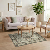 Multi-color and Patterns Ivory Persian Medallion Area Rug