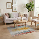 Multi-color and Patterns Stripe Vibrant Multi-Color Geometric Stripe Area Rug