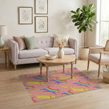 Rainbow Dogs Pink Kids Area Rug
