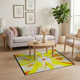 Radiant Sunburst Yellow Geometric Area Rug