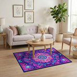Neon Psychedelic Mandala Area Rug