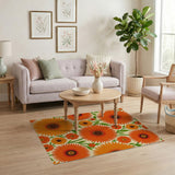 Vibrant Orange Gerbera Daisy Area Rug