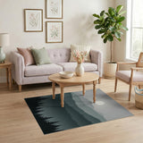 Moonlit Misty Mountains Pine Forest Rug