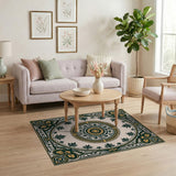 Vintage Floral Mandala Area Rug