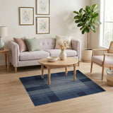 Blue and Teal Modern Blue Vertical Stripe Area Rug
