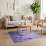 Purple Lavender Floral Vintage Area Rug