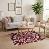 Red Persian Floral Medallion Rug