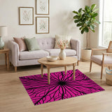 Radiant Pink Branch Starburst Area Rug
