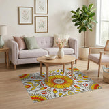 Vibrant Sunflower Medallion Persian Rug