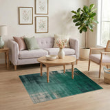 Abstract Area Emerald Green Distressed Abstract Area Rug