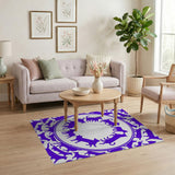 Purple Dog Silhouette Circle Area Rug