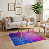 Vibrant Pink-to-Blue Scales Area Rug