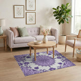 Purple Purple Floral Mandala Area Rug