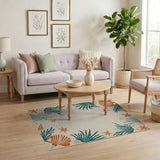 Multi-color and Patterns Coastal Seashell Starfish Area Rug