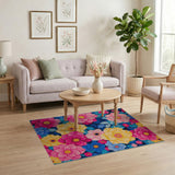 Vibrant Multi-Color Floral Blossom Area Rug