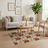 Festive Gingerbread Men Candy Cane Area Rug