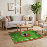 Football Field Helmet Cartoon Area Rug