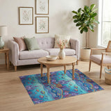 Rainbow Ocean Castle Kids Cartoon Area Rug