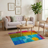Vibrant Multi-Color Geometric Abstract Geometric Modern Area Rug
