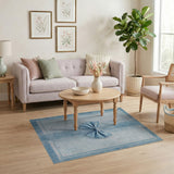 Distressed Blue Bow Vintage Area Rug