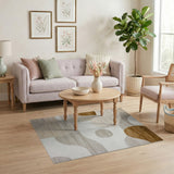 Abstract Organic Shapes Beige Neutral Area Rug