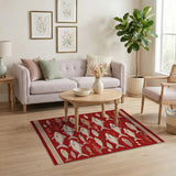 Red School of Fish Flatweave Area Rug