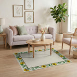 Sunflower Vine Border Area Rug