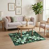 Green Floral Vintage Area Rug