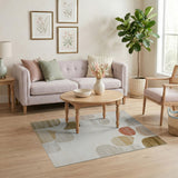 Abstract Beige Neutral Organic Shapes Abstract Area Area Rug