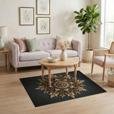 Gold and Silver Opulent Gold Mandala Area Rug