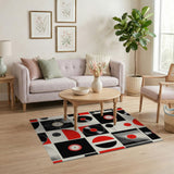 Multi-color and Patterns Retro Vinyl Record Geometric Area Rug
