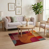 Multi-color and Patterns Vibrant Geometric Abstract Area Rug