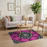 Ornate Pink Mandala Floral Area Rug