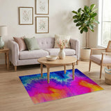 Vibrant Tie-Dye Swirl Boho Area Rug