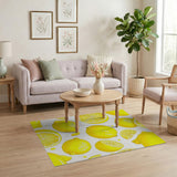Fruit Pattern Yellow Vibrant Lemon Fruit Pattern Area Rug