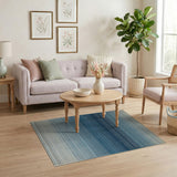 Blue Ombre Striped Area Rug