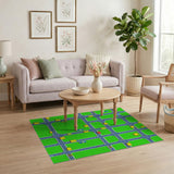 Pixel Art City Street Kids Area Rug