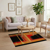 Bold Orange Halftone Geometric Area Rug