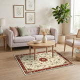 Red Floral Vintage Red Floral Medallion Vintage Area Rug