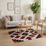 Red Bold Red Diamond Southwestern Area Rug