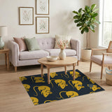 Playful Yellow Cartoon Mouse Area Rug