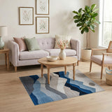 Blue Mountain Peaks Geometric Area Rug