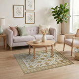 Ivory Persian Floral Medallion Beige and Neutral Area Rug