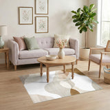Abstract Area Brown Tan Abstract Wave Area Rug