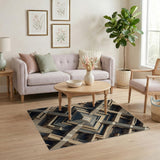 Endless Stair Maze Geometric Area Rug