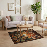 Howling Coyotes Desert Sunset Rug